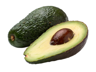 Minimalist Avocado Icon Isolated on Transparent Background for Logo Design