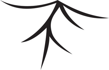 Minimal Branch Silhouette Abstract Twig Design Vector, Nature Inspired Decorative Element for Logo, Tattoo, Graphic Art and Botanical Illustration eps