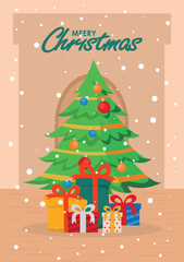 Fototapeta premium Merry christmas and happy new year instagram and facebook story