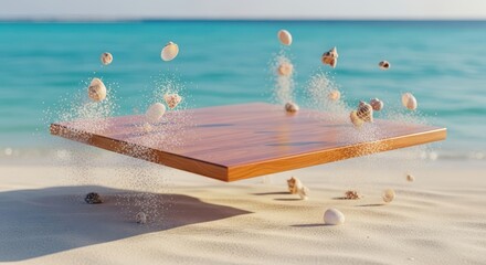 A table with shells on it
