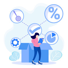 Illustration vector graphic cartoon character of quality control