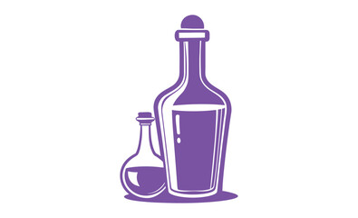Vinegar bottle silhouette, vinegar bottle icon, vinegar bottle silhouette vector illustration-simple silhouette illustration of vinegar bottle, perfect for vinegar bottle logos and icon
