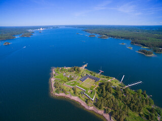 Aerial view of Svartholm fortress in Loviisa, Finland