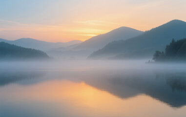 Fototapeta premium sunrise over the river