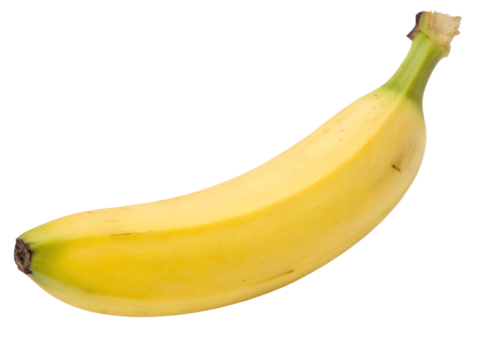 Minimalist Banana Icon Isolated on Transparent Background for Logo Design