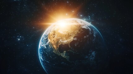 Obraz premium High-resolution close-up of Earth glowing with vivid