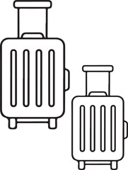Travel Luggage and Carry-on Suitcase Icon - Vacation and Trip 