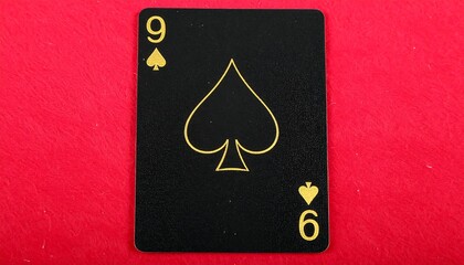 Black playing card, nine of spades