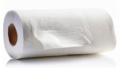 Fototapeta premium a roll of white toilet paper isolated on transparent background