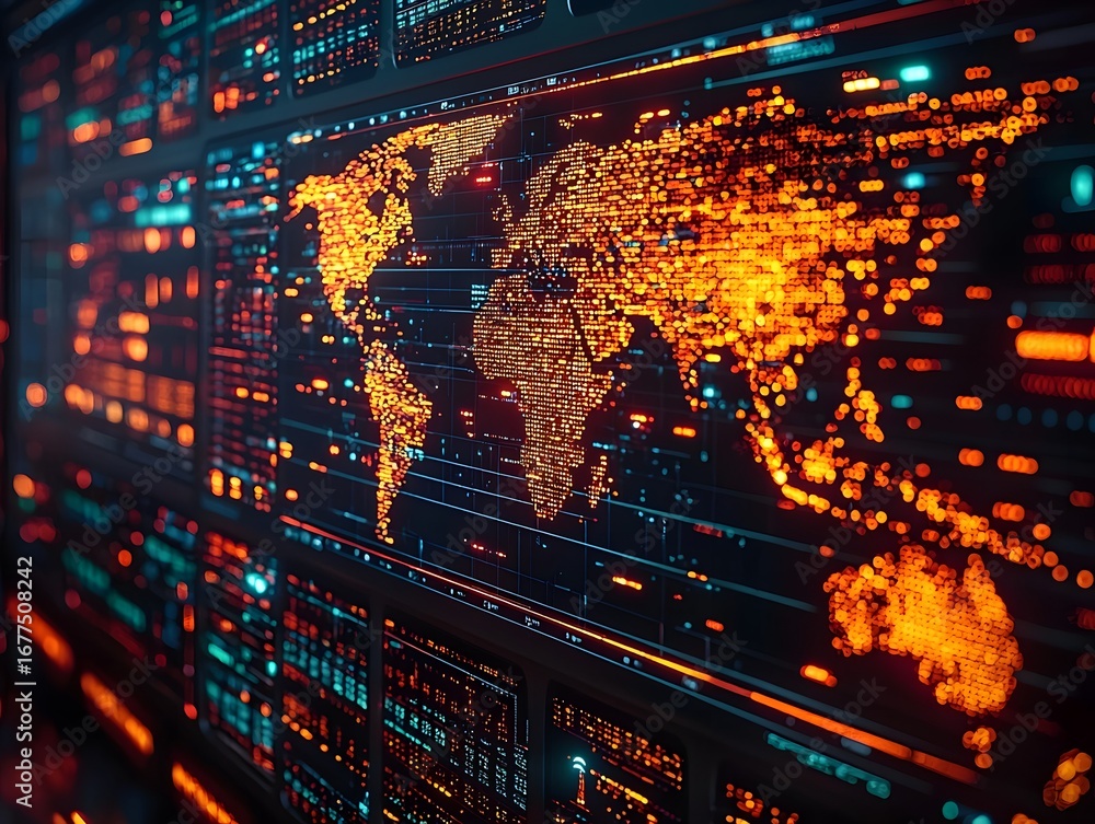 Poster a global digital network of interconnected data and communication