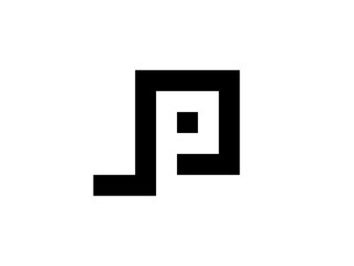 Initial letter P in the negative space with music quaver note symbol