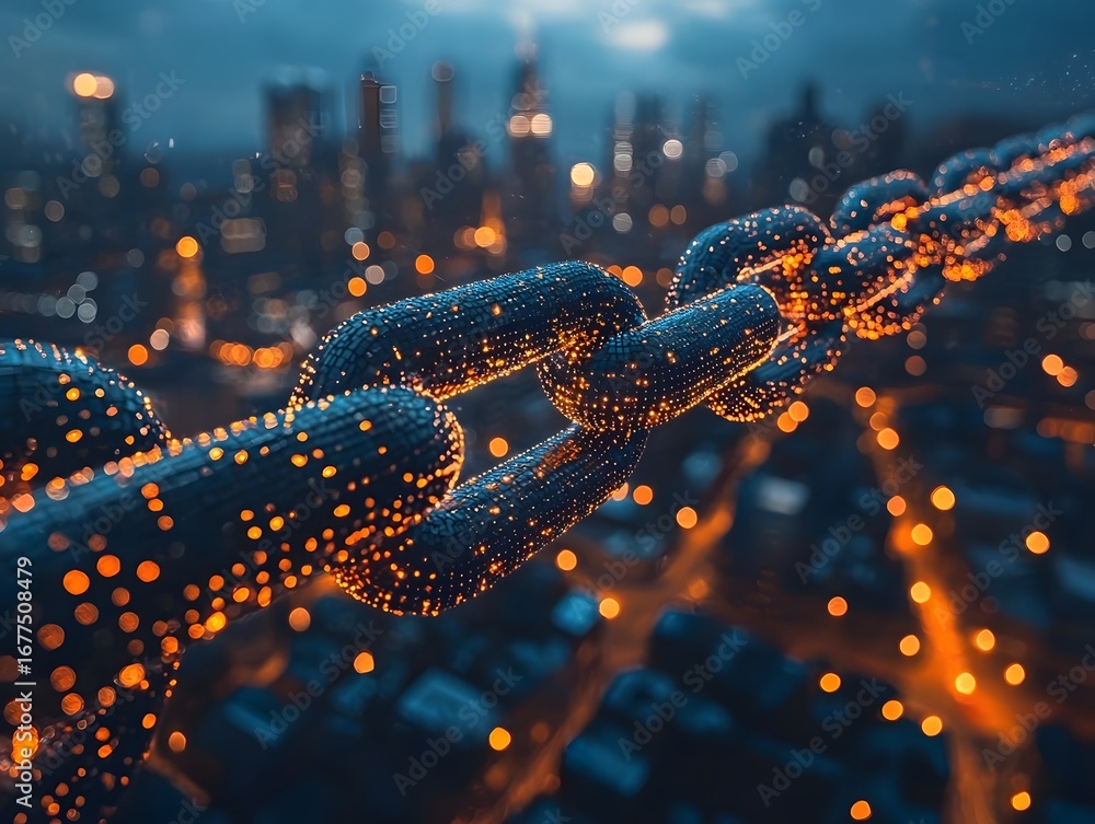 Poster interconnected blockchain networks powering global businesses