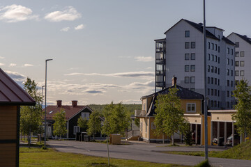 Obraz premium New residential area near Luossavaara in Kiruna Norrbotten County Sweden photographed on June 20 2025