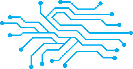 Abstract Blue Circuit Board Lines Vector Technology Background Illustration
