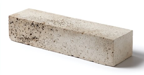 Light beige rectangular stone block, textured surface