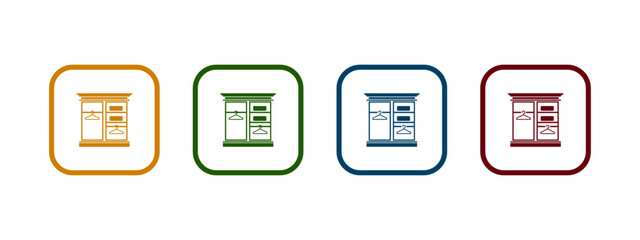 wardrobe icon vector illustration. wardrobe icon in different color design.