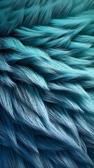 Obraz premium A close-up view of vibrant teal-blue hair or fur, showcasing a detailed texture and flowing waves.