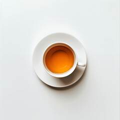 white cup of tea with png white background isolated