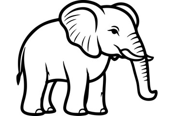 Fototapeta premium Majestic Elephant Line Art, Minimalist Elephant Illustration, Elegant Elephant Head Drawing