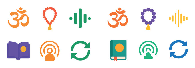 Colorful Yoga Icons