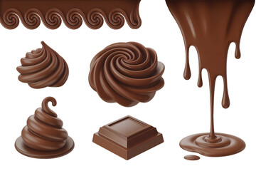 Delicious Chocolate Swirls, Drips, and a Square Piece