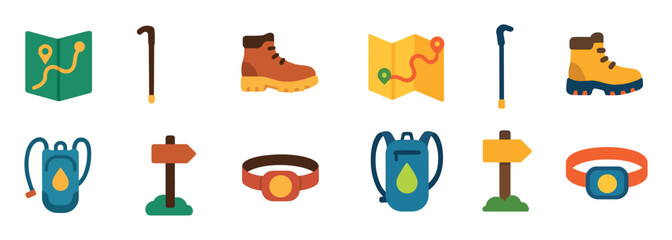 Hiking Gear Icons
