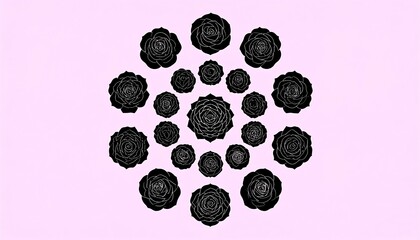 Black roses in a circle