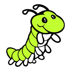 Caterpillar sweet little happy smile cute friendly