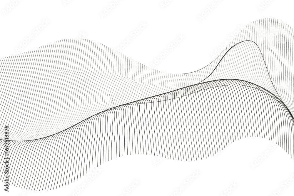 Aufkleber abstract grayscale image of wavy parallel lines on a transparent background. background removed