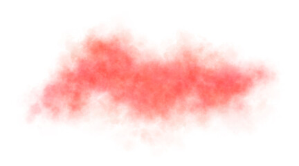 Red smoke cloud with soft texture and transparency effect isolated on alpha background for creative design use