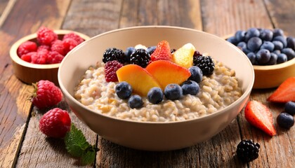 oatmeal garnished with fresh fruits