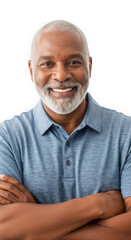 Fototapeta premium Confident Senior Man with Arms Crossed, Smiling Warmly