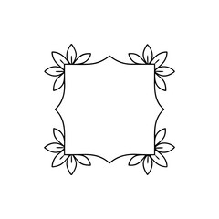 Elegant botanical frame with delicate floral accents and soft minimalist design Silhouette Vector