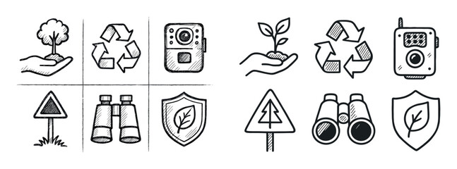 Fototapeta premium Nature Conservation Icons
