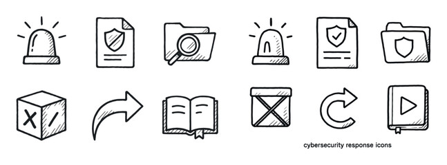 Fototapeta premium Cybersecurity Icon Grid