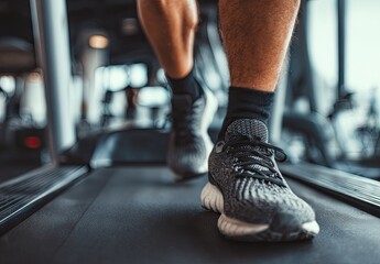 Close-up of man's legs on treadmill (1)