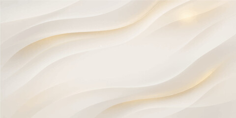 Silky smooth white and gold satin fabric with flowing curves and a soft, luminous texture