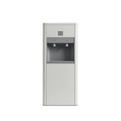 Minimalist water dispenser providing clean hydration in office environment rendered on transparent