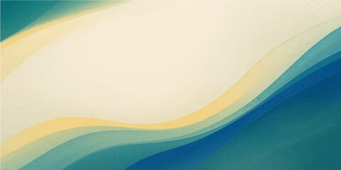 Blue vector curve line art forms a creative water wave pattern backdrop for a colorful business banner design