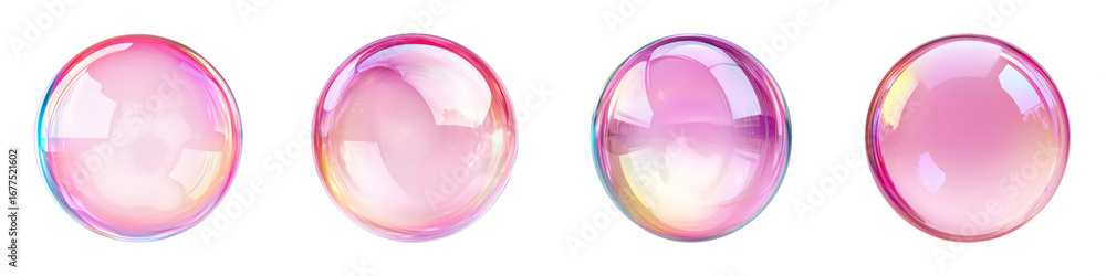 Poster colorful bubbles with iridescent surfaces reflect light and showcase varying sizes and shapes, creat