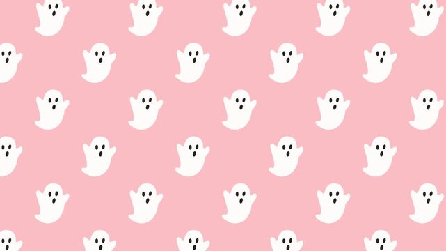 seamless pattern background with animated ghost 4k video