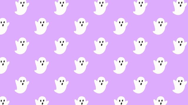 seamless pattern background with animated ghost 4k video