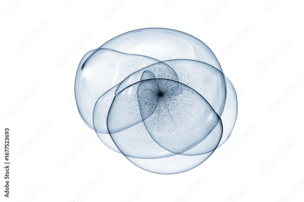 Poster abstract image of translucent, overlapping bubbles on a transparent background, resembling a delicat