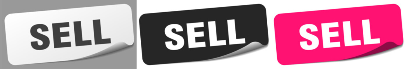 sell sticker. sell sticker set on white background