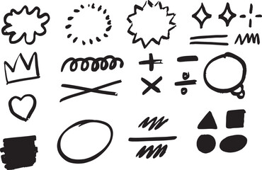 Abstract Vector brush strokes For text work or use work. , elements Text box or line Artistic design elements using brushes