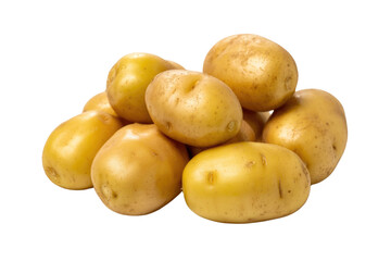 A pile of yellow potatoes isolated on a transparent background. background removed