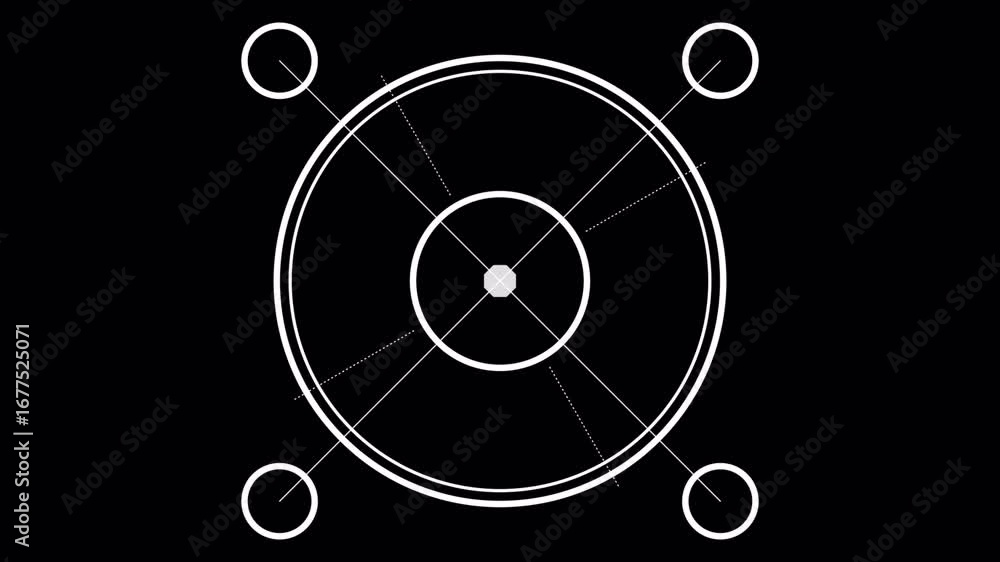 Aufkleber dynamic white geometric shapes animation on black background - abstract motion graphics