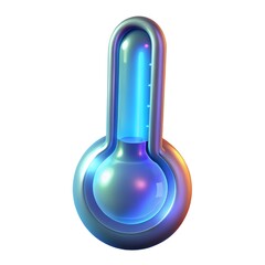 Futuristic 3D Thermometer Icon in Gradient Colors