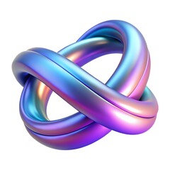 Futuristic 3D Infinity Knot in Blue and Purple Gradient