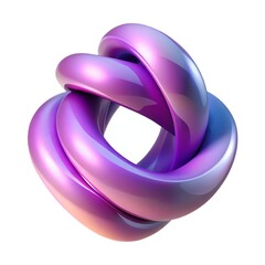 3D Abstract Knot Loop in Gradient Pink and Purple